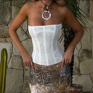 Outcast Bustier White Corset